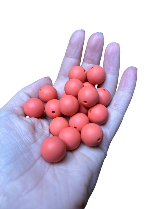 15mm Silicone Beads - Coral