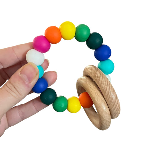 Wood Rattle Teething Ring