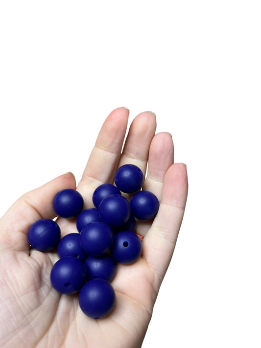 15mm Silicone Beads - Navy Purple