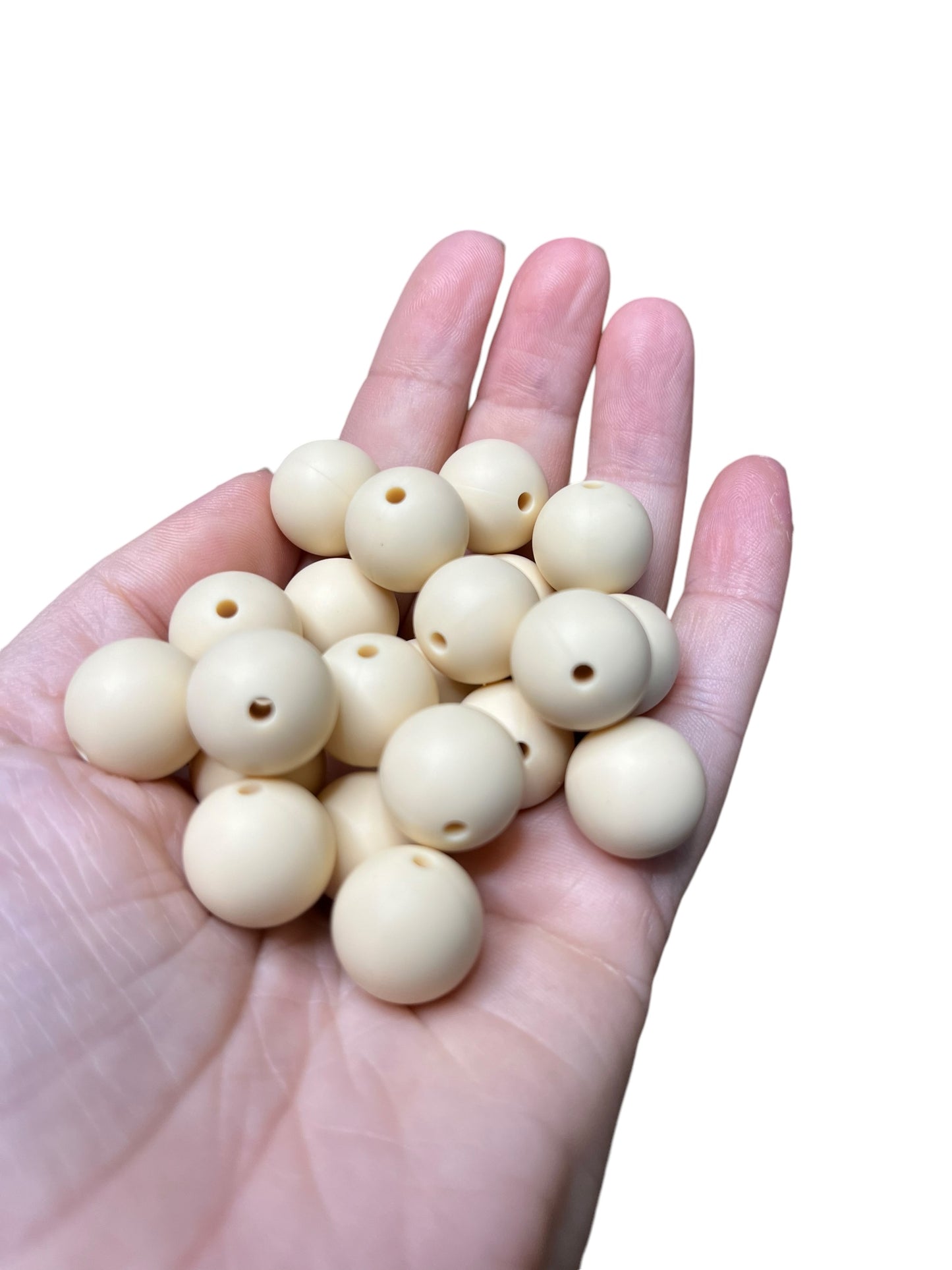 15mm Silicone Beads - Navajo White