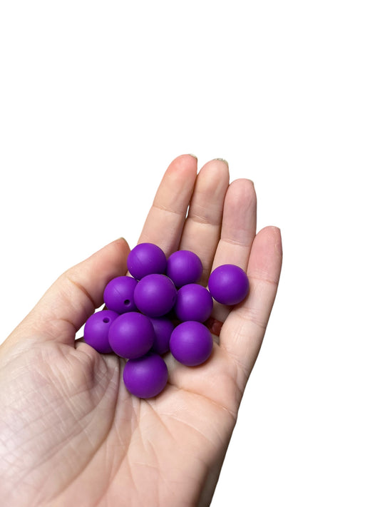 (Copy) 15mm Silicone Beads - dark purple