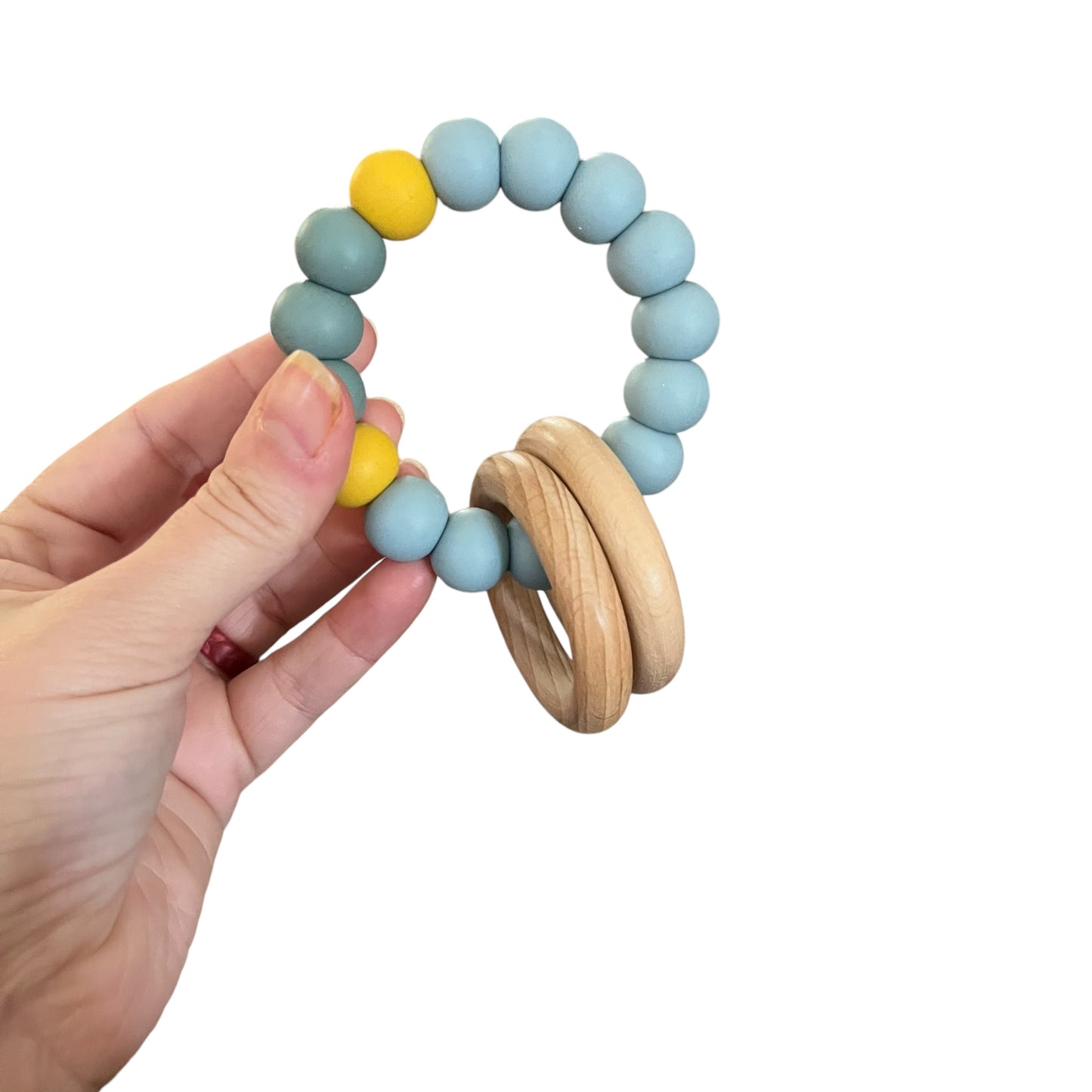 Wood Rattle Teething Ring