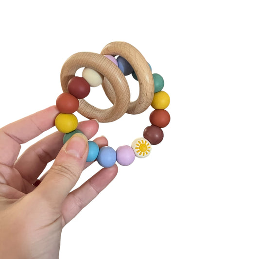 Wood Rattle Teething Ring