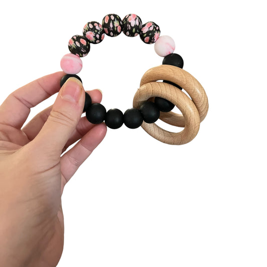 Wood Rattle Teething Ring