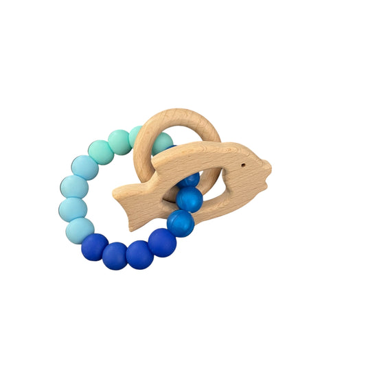 Wood Rattle Teething Ring