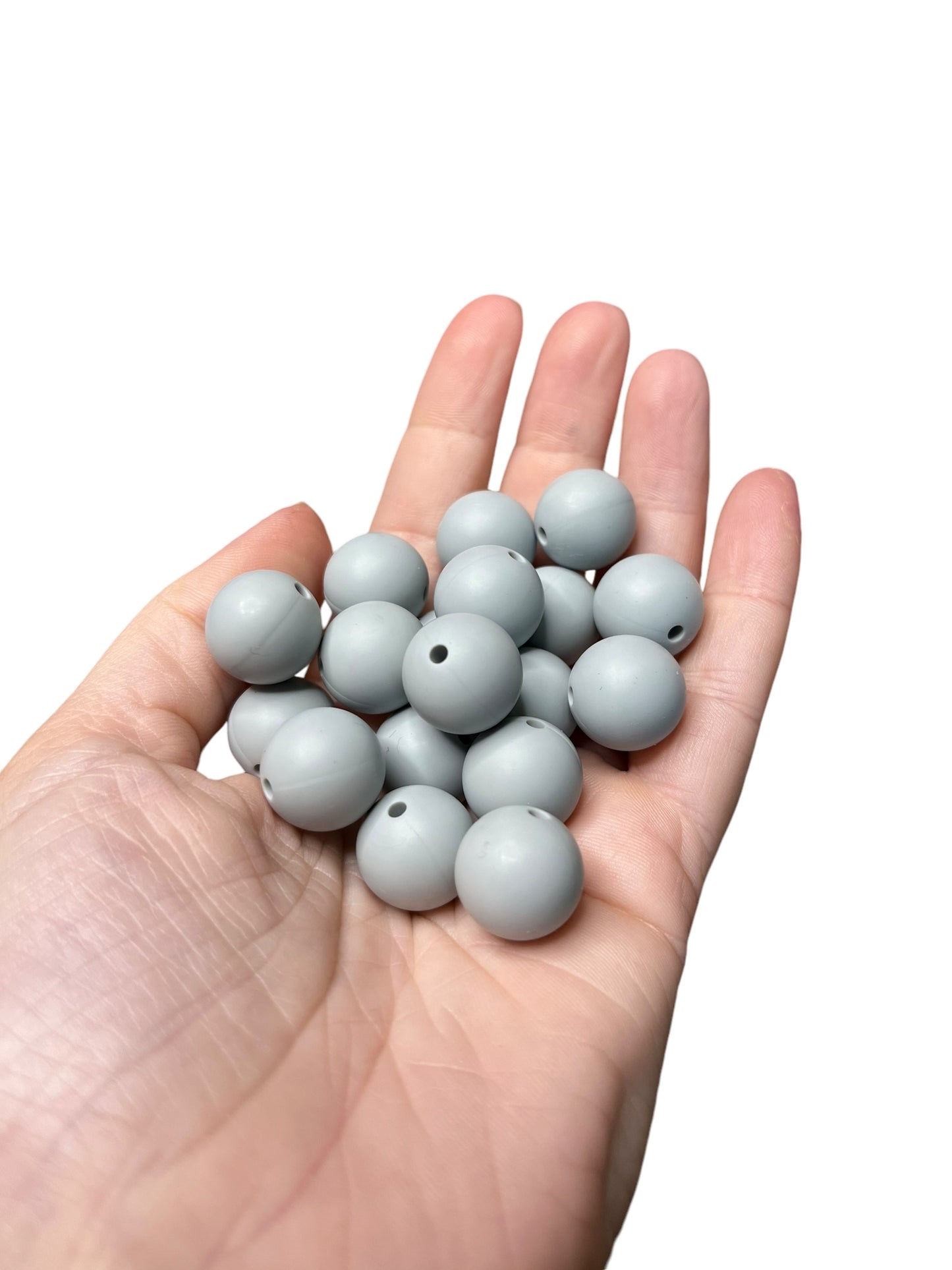 15mm Silicone Beads - light gray