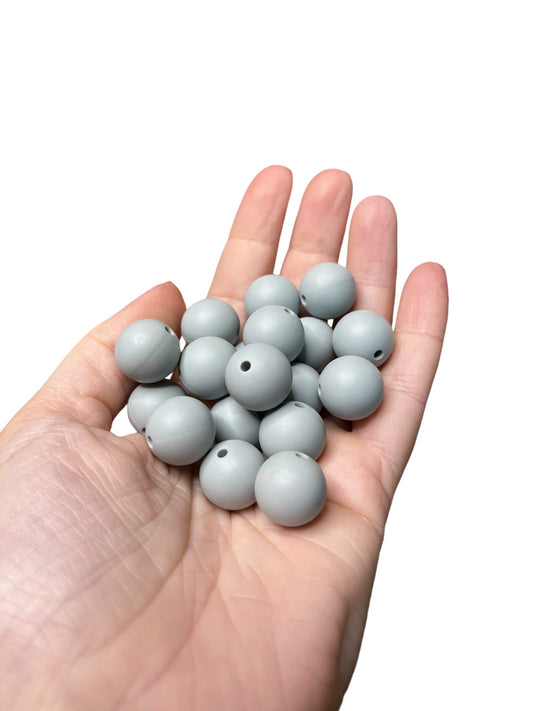 15mm Silicone Beads - light gray