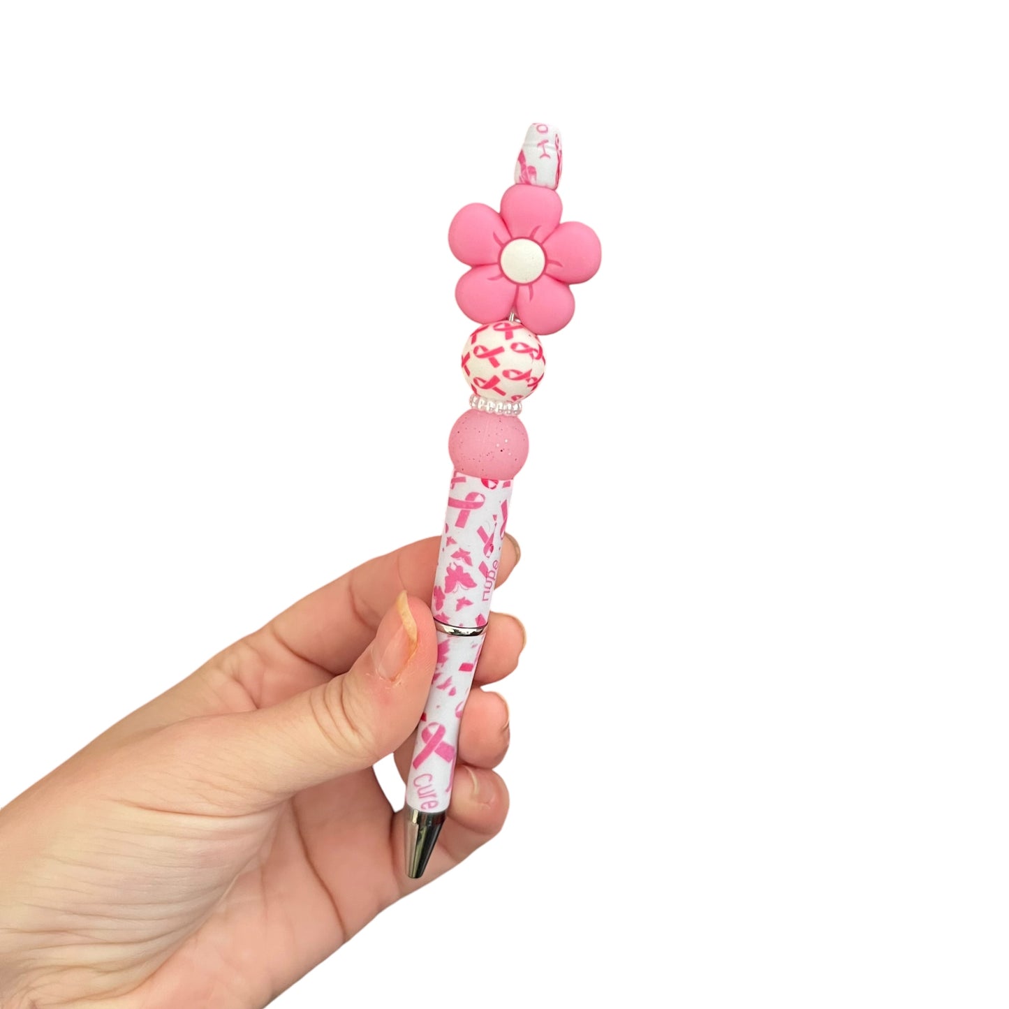 Pink Ribbon Flower Pen