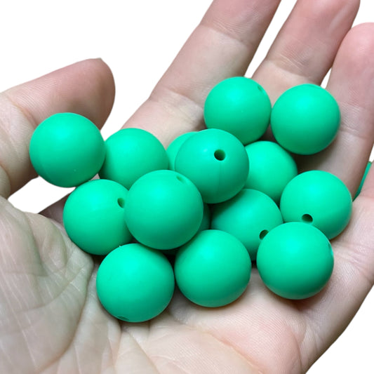 15mm Silicone Beads - Green