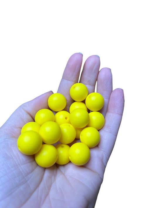 15mm Silicone Beads - yellow