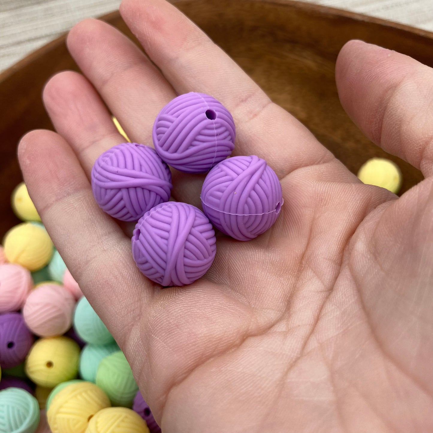 Yarn Ball Silicone Beads