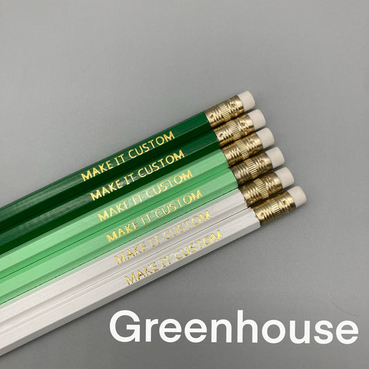 Foil Stamped Pencil 6pk - Greenhouse